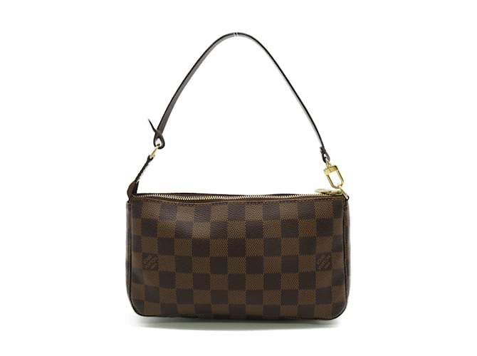 Bolsa Pochette Acessórios Louis Vuitton Marrom Lona  ref.1537737