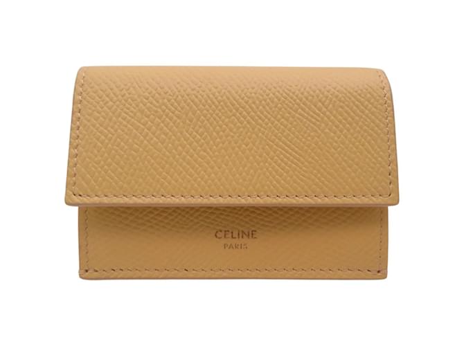 Celine Yellow Calfskin Tri fold Wallet