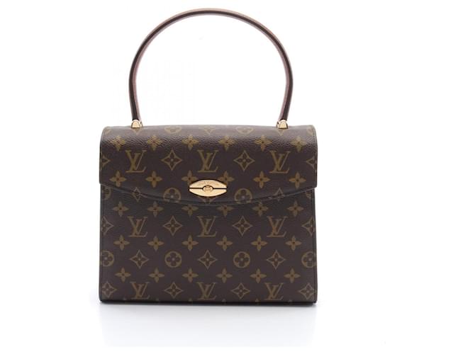 Bolsa de mão Monogram Malesherbes da Louis Vuitton Marrom Monograma Couro Couro envernizado  ref.1537820