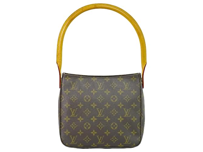 Louis Vuitton Looping MM Plaqué or Marron  ref.1537962