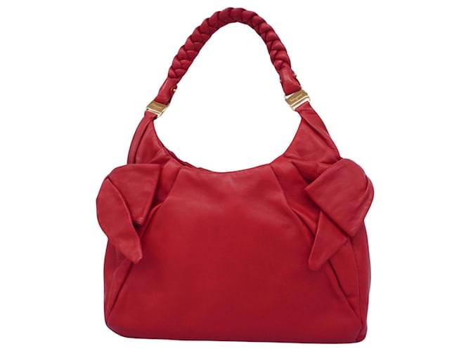 Salvatore Ferragamo Vara Roja Cuero  ref.1538249