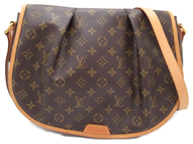 Louis Vuitton Menilmontant MM Shoulder Bag Brown Monogram Patent leather  ref.1538292