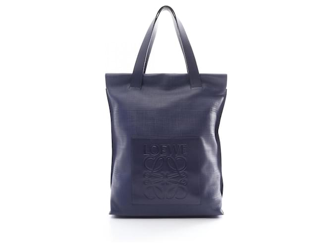 Sac fourre-tout en cuir navy Loewe Bleu Marine  ref.1538316