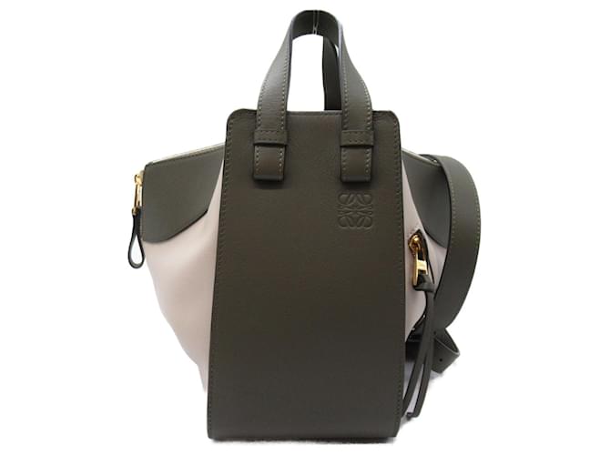 Borsa Hammock Piccola Loewe in Pelle a Spalla Beige Grigio Cachi  ref.1538327