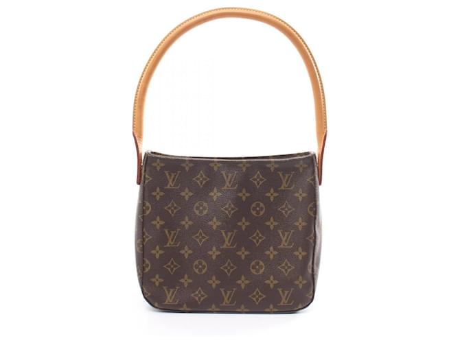 Sac à épaule Louis Vuitton Looping MM Monogram Cuir Cuir vernis Toile Marron Monogramme  ref.1538344