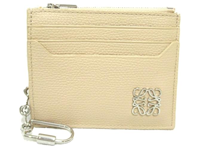 Porte-cartes carré Anagram Loewe Cuir Beige  ref.1538350