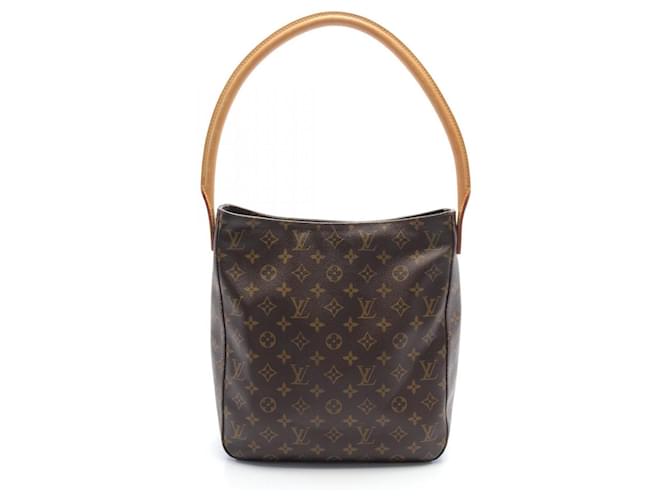 Bolsa de Ombro Louis Vuitton Looping GM Monograma Marrom Couro Couro envernizado  ref.1538919