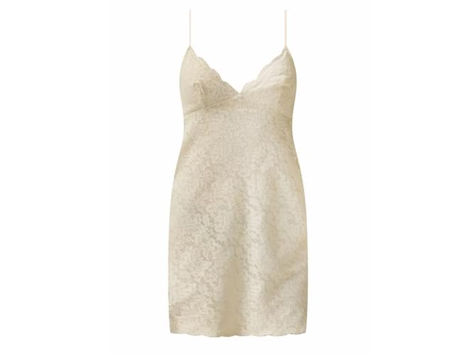 Christian Dior & John Galliano lace slip dress, ss 1998 ready-to-wear Beige Cotton  ref.1538920