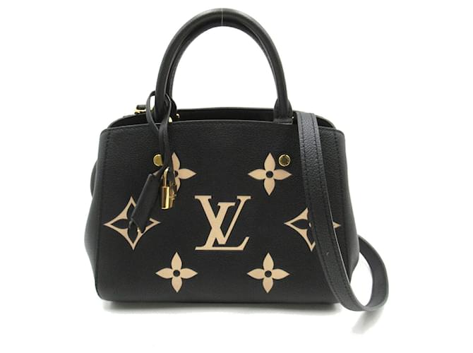 Louis Vuitton Montaigne BB Shoulder Bag Black Monogram Cloth  ref.1538946