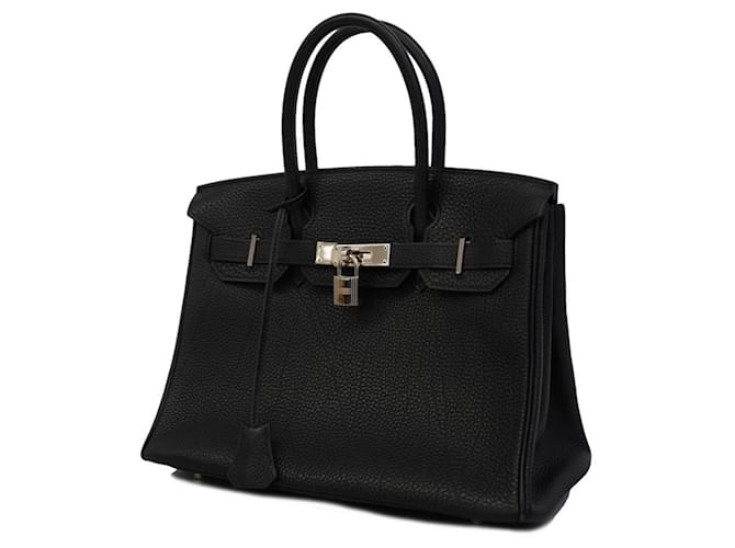 Sac à main Hermès Birkin 30 en cuir Togo noir  ref.1538993