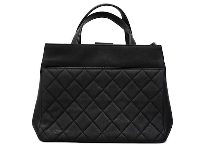 Sac à main en cuir caviar noir Chanel  ref.1538996