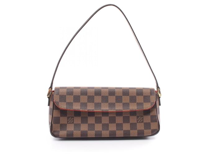 Bolso Louis Vuitton Recoleta Damier Ebene Castaño Cuero Lienzo  ref.1539022