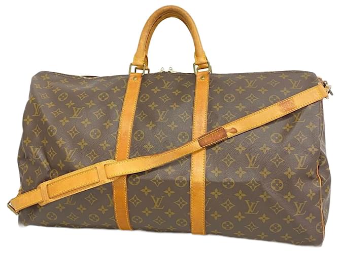 Louis Vuitton Monogram Keepall Bandoulière 55 Marrone  ref.1539031