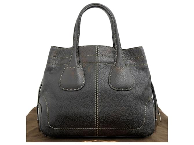 Tod's D Bag Stitch Handbag Dark brown Leather  ref.1539059