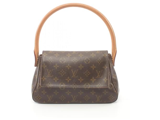 Bolso de mano Monogram Looping Louis Vuitton Castaño Cuero Plástico  ref.1539202