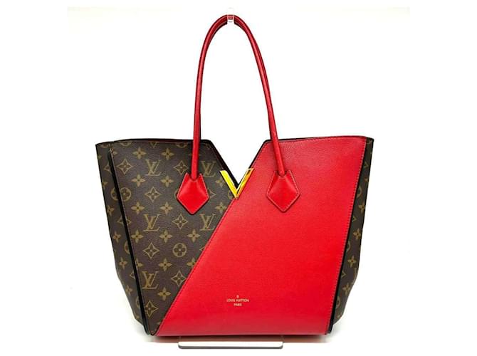 Louis Vuitton Kimono MM Monogram Tote Bag Braun Rot Monogramm Leder Lackleder ref.1539235 Joli Closet