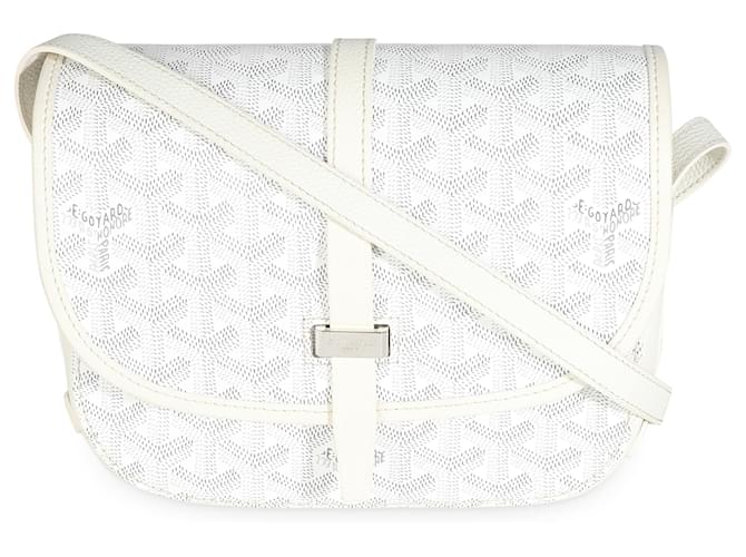 Goyard Lona Goyardine Blanca Belvedere II PM Blanco Lienzo  ref.1539506