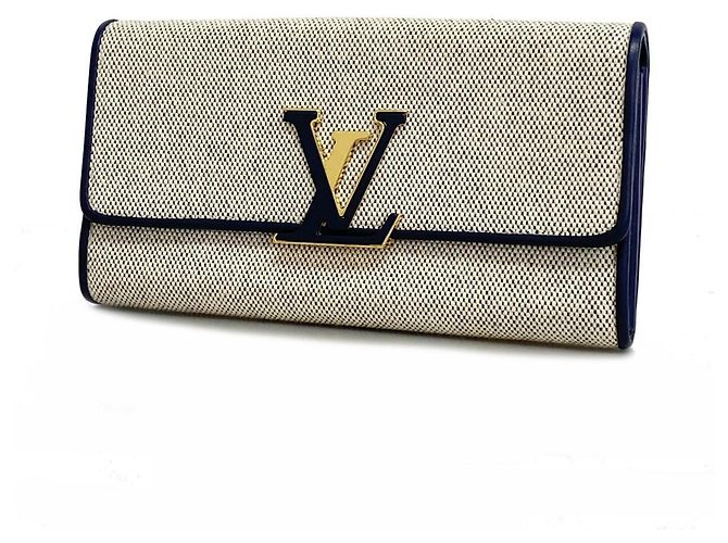 Portafoglio Lungo Louis Vuitton Capucines M80435 Blu navy