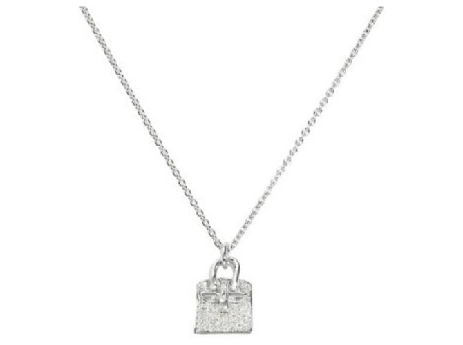 Hermès Collar Amuleto Birkin K18WG en Oro Blanco