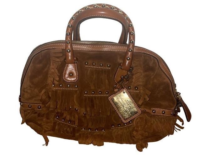 Bolso Dolce & Gabbana de ante con flecos marrón Marrón claro