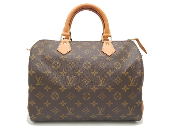 Bolso Louis Vuitton Monogram Speedy 30 Castaño Plástico  ref.1539658