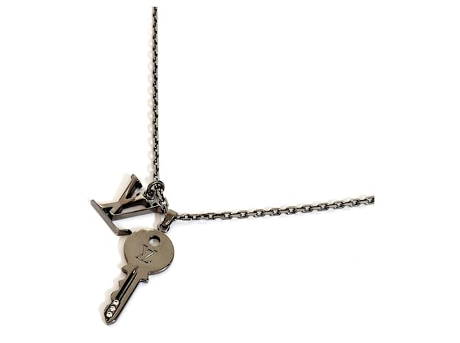 Louis Vuitton LV Initial Key Necklace Silvery Metal  ref.1539713