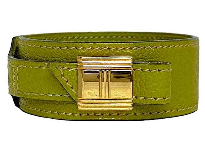 Hermès Hermes Artemis Charm Bracelet in Green Leather  ref.1539745