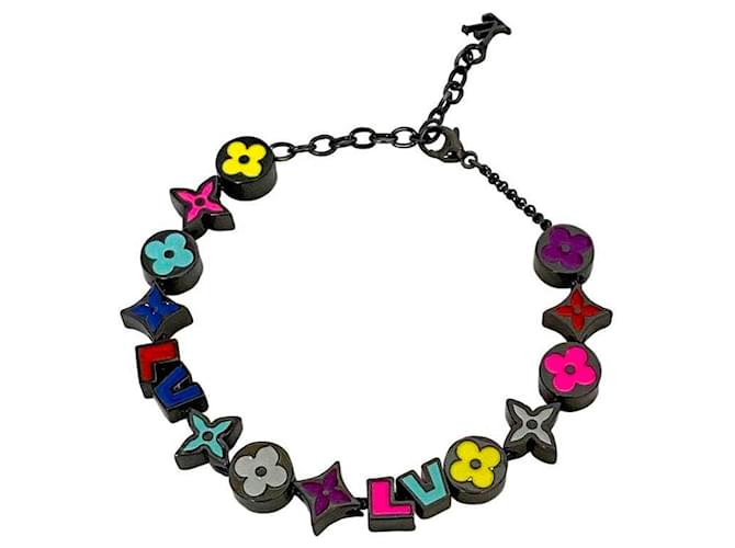 Bracelet charm Monogram noir multicolore Louis Vuitton Métal Monogramme  ref.1539749