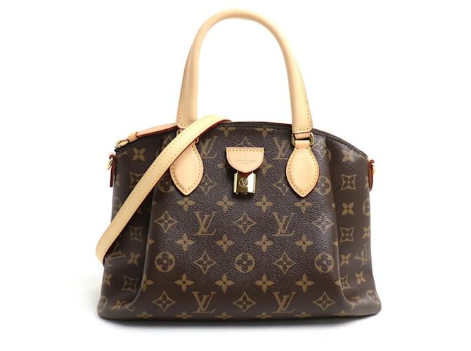 Louis Vuitton Rivoli PM 2-Way Shoulder Bag Brown Patent leather Cloth  ref.1539780