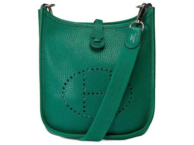 Hermès Bolsa HERMES Evelyne em Couro Verde - 101720  ref.1539807