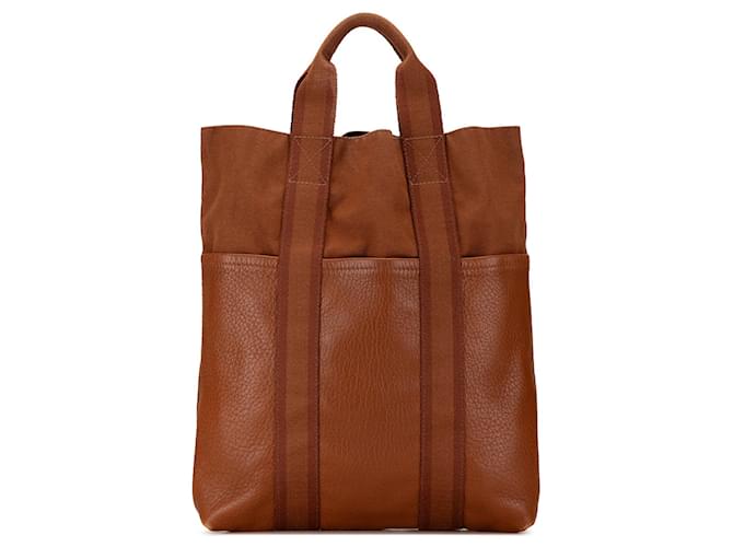 Sac cabas Fourre Tout Hermès marron Cuir  ref.1539863