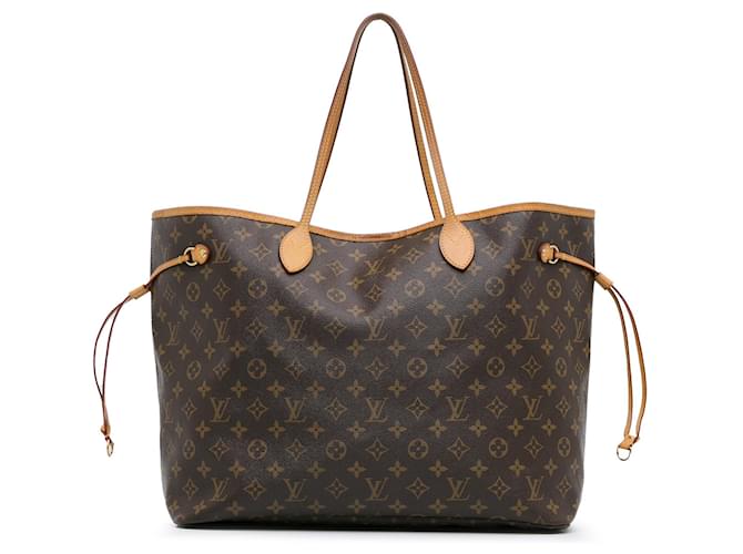 Sac tote Neverfull GM Monogram Louis Vuitton marron Cuir  ref.1539888