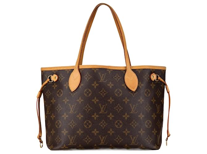 Bolsa tote Neverfull PM Monograma Louis Vuitton marrom Couro  ref.1539943