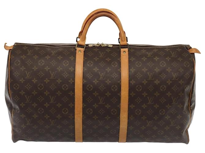 Louis Vuitton Keepall 60 Negro Lienzo  ref.1539989