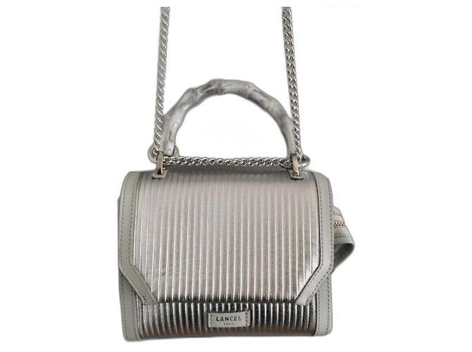 Borsa Lancel Ninon in pelle argentata Argento