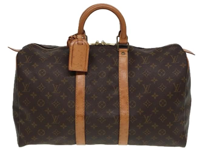 Louis Vuitton Keepall 45 Castaño Lienzo  ref.1540058