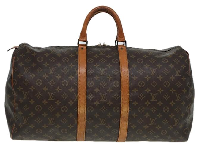 Louis Vuitton Keepall 55 Castaño Lienzo  ref.1540093