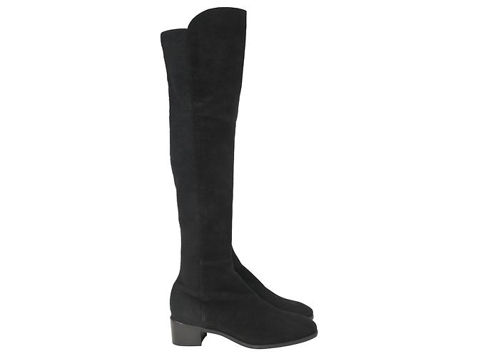 Stuart Weitzman Tia Over-The-Knee Boots in Black Suede
