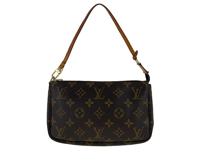 Louis Vuitton Monogram Pochette Accessoires Handbag Brown Cloth  ref.1541030