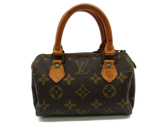 Louis Vuitton Mini speedy Marrom Lona  ref.1542881