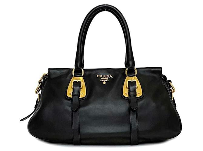 Tote Sac fourre-tout en cuir noir Prada  ref.1543152