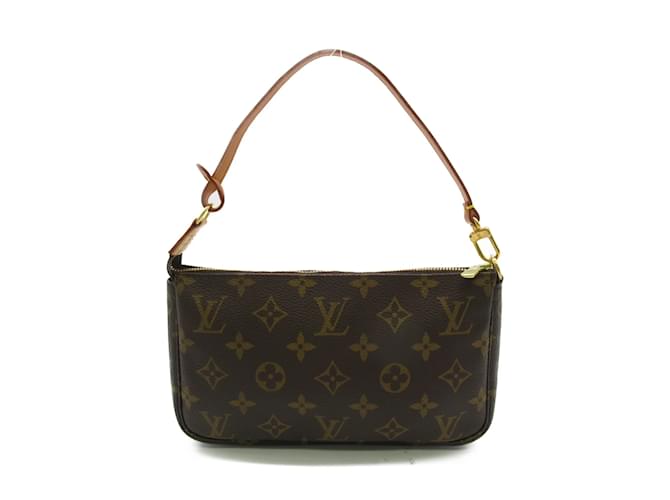 Pochete Accesorios Louis Vuitton Castaño Monograma Cuero Lienzo  ref.1543184