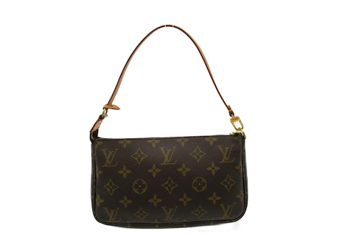 Bolso Pochette Accesorios Louis Vuitton Castaño Lienzo  ref.1543209