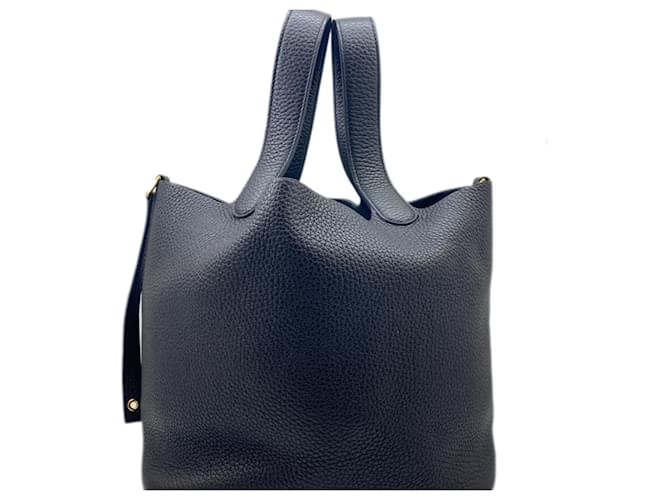 Hermès Sac à main Hermes Picotin MM en cuir Taurillon Clemence noir  ref.1543324