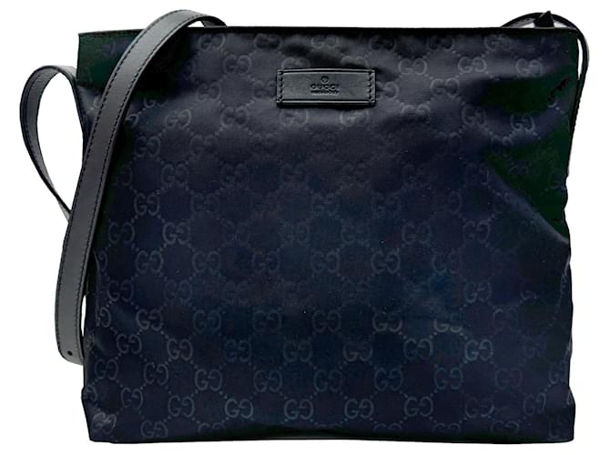 Gucci GG Supreme Schultertasche Schwarz Leder Nylon  ref.1543513