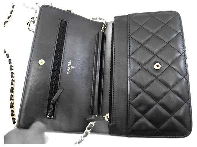 Wallet On Chain Chanel Geldbörse Mit Kette Schwarz