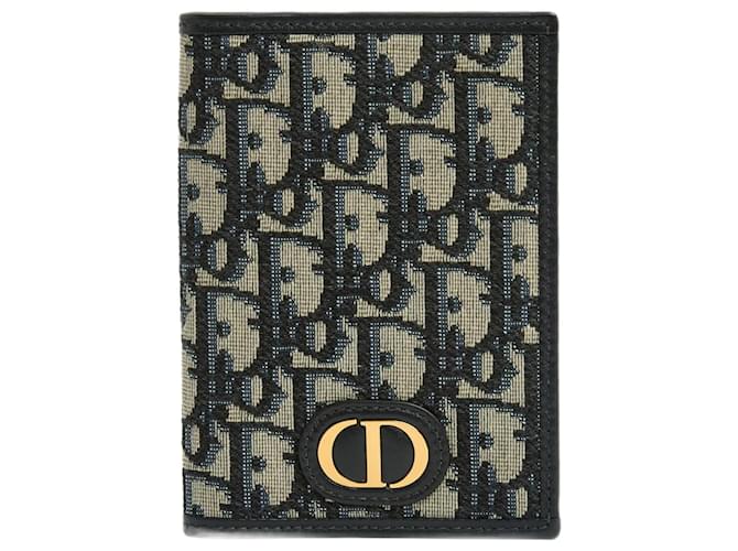 Christian Dior Porte Passeport 30 Montaigne Oblique Blue Passport Card Holder Cuir Toile Bleu  ref.1544257