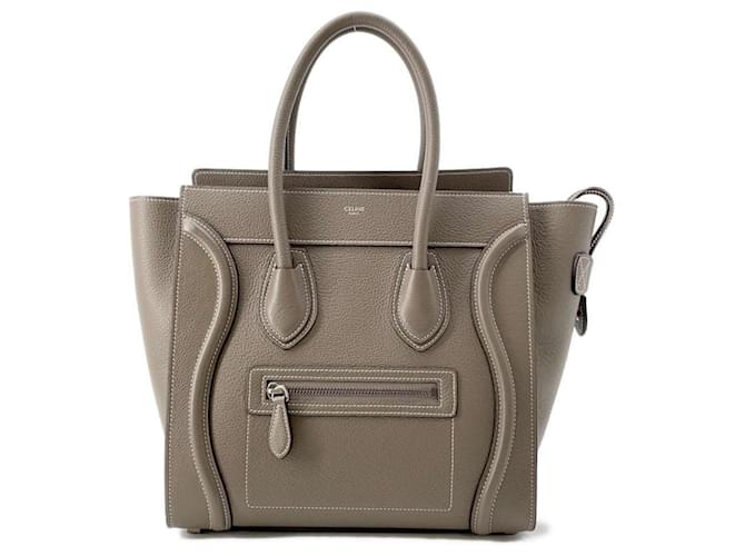 Céline Bolsa de mão Celine Luggage Micro Shopper Couro  ref.1544391