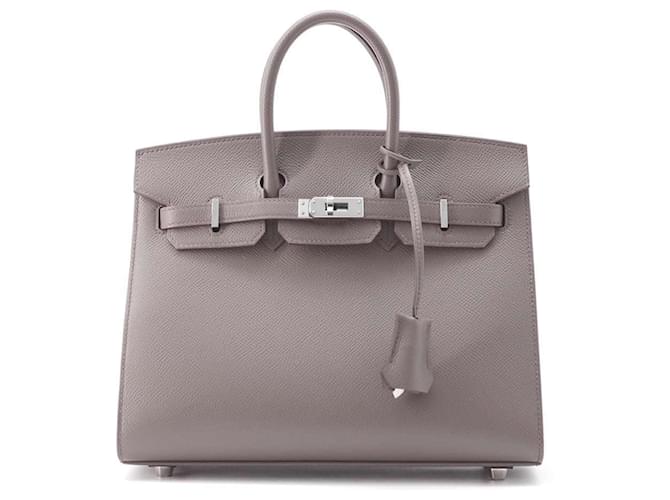 Hermès Sac à main Hermes Birkin 25 en cuir Epsom Etain Gris  ref.1544406