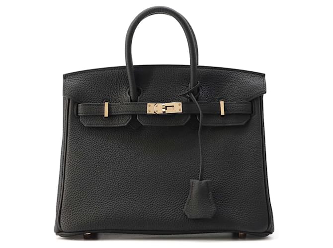 Sac à main Hermès Birkin 25 Noir Rose Cuir  ref.1544523